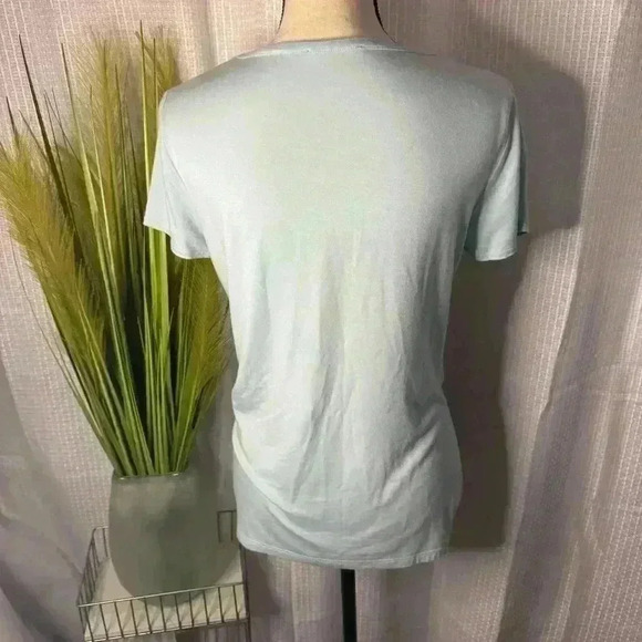 Tahari Women’s Size M Soft Modal Short Sleeve Light Blue Scoop Neck Top - Picture 7 of 11